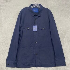 Collars & Co Mens Jacket 3XL The Maverick Blazer Navy Linen Cotton XXXL